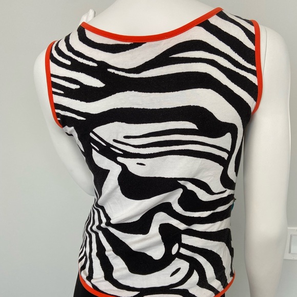 Zebra Printed Sleeveless Funky Top Small - Picture 5 of 14